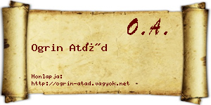 Ogrin Atád névjegykártya